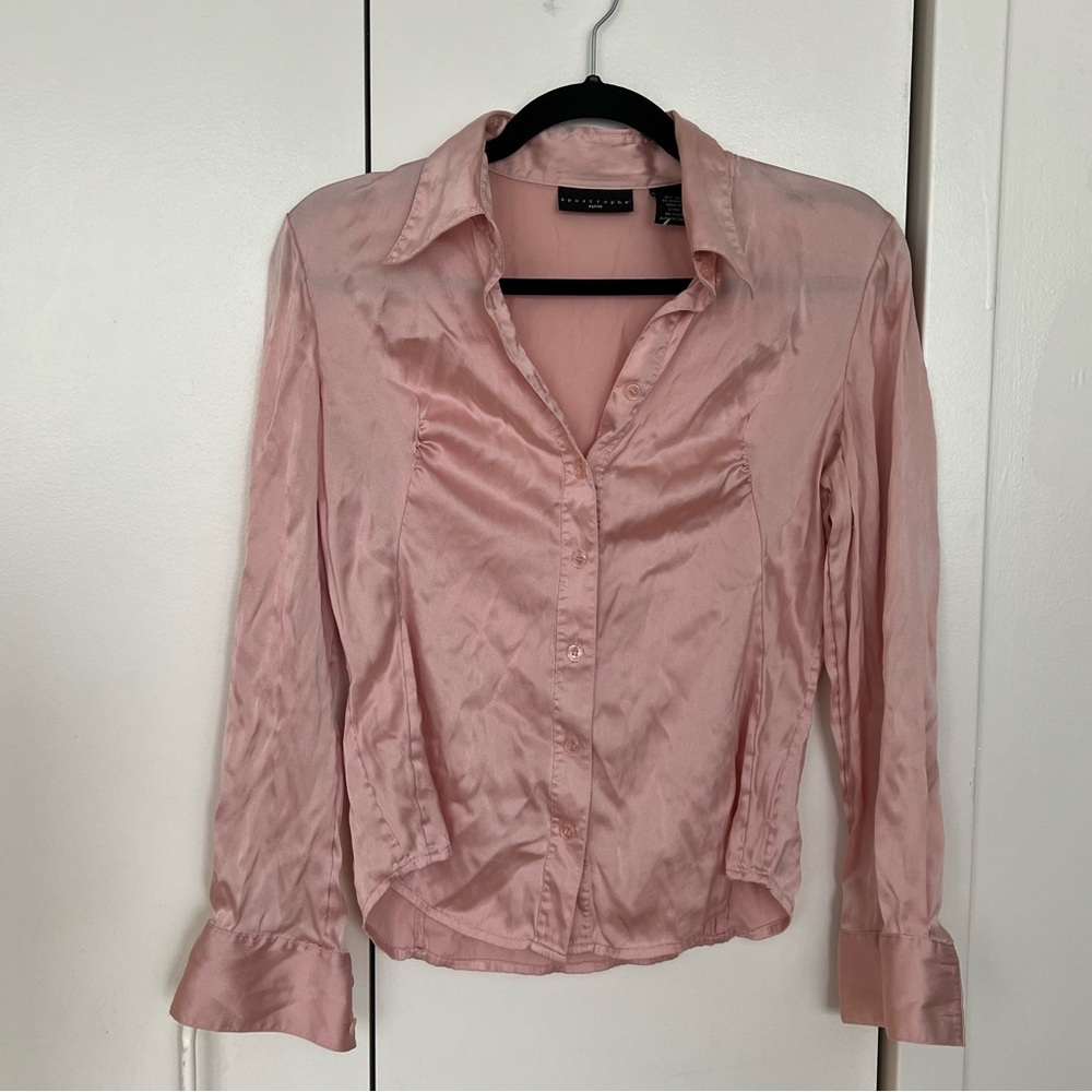 Vintage satin button-down blouse